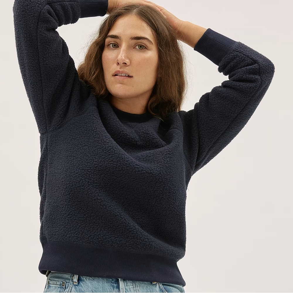 ReNew fleece raglan sweatshirt, Navy